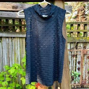 Oiselle Mock Neck Black Tank